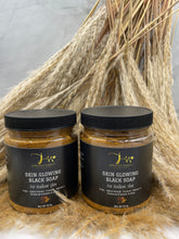 Load image into Gallery viewer, SKIN GLOWING BLACK SOAP W/KOJIC ACID DIPALMITATE  NIACINAMIDE AHA FRUIT & MORE