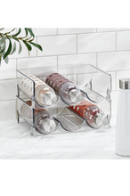 Load image into Gallery viewer, Stackable Plastic  6 Bottle Refrigerator Wine Rack - Kitchen Storage Organizer for Champagne, Wine or Water Bottles -