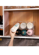 Load image into Gallery viewer, Stackable Plastic  6 Bottle Refrigerator Wine Rack - Kitchen Storage Organizer for Champagne, Wine or Water Bottles -