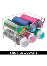 Load image into Gallery viewer, Stackable Plastic  6 Bottle Refrigerator Wine Rack - Kitchen Storage Organizer for Champagne, Wine or Water Bottles -