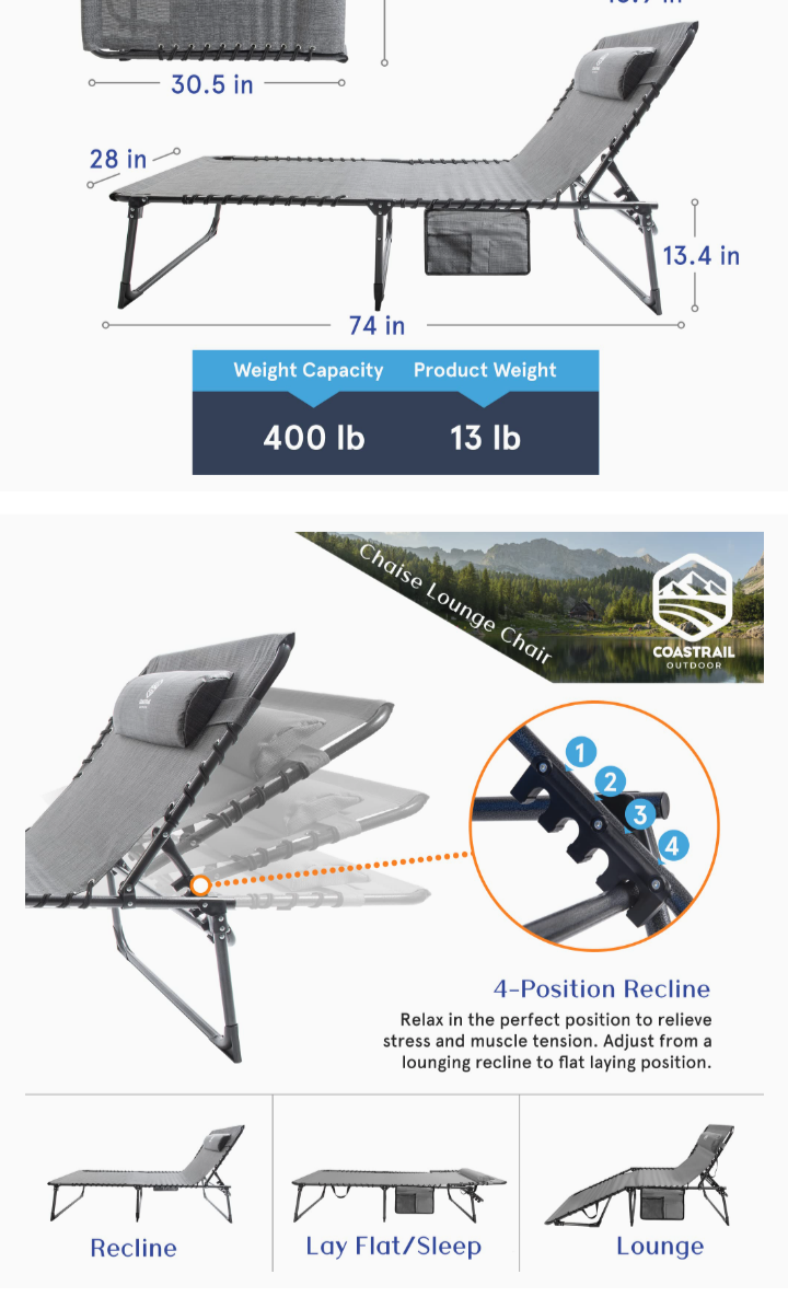 Coastrail Outdoor Folding Chaise Lounge Chair . Jordanschoice