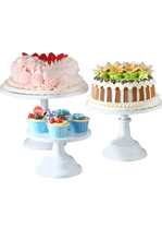 Load image into Gallery viewer, Set of 2 Pieces Cake Stands Iron Cake Holder Dessert Display Plate Serving Tray .