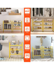 Load image into Gallery viewer, Sturdy Shoe Rack Shelf for Closet Metal Stackable Narrow Shoe Organizer, Heavy Duty Small Storage Shelves, 3-Tier.