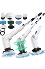 Load image into Gallery viewer, Electric Spin Scrubber - Cordless Cleaning Brush with Digital Display, 2 Speeds, 8 Brush Heads, IPX7 Waterproof, Adjustable Long Handle for Bathroom, Tub, Tile, Shower, and Car