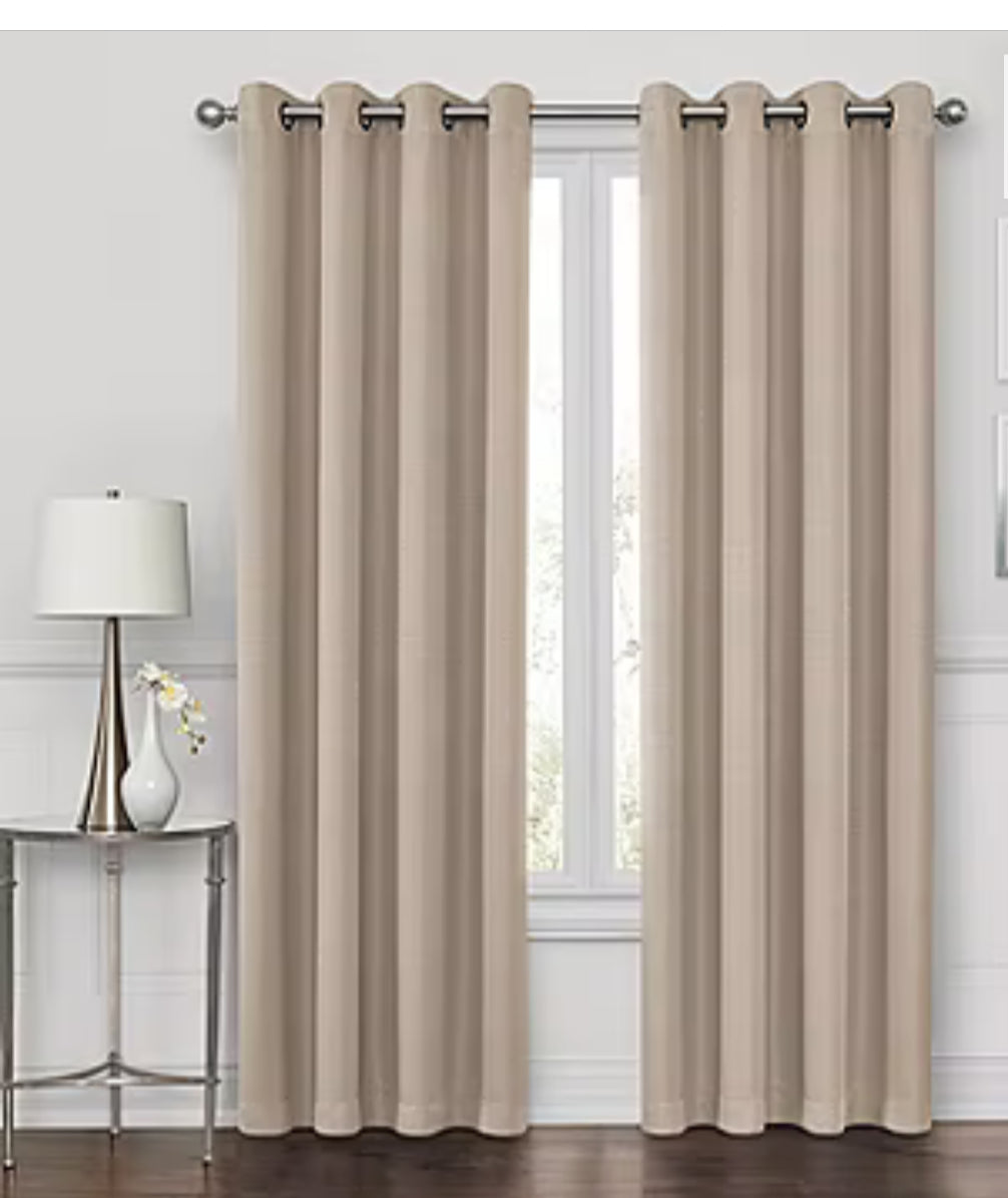 Max Blackout Prescott 100% Blackout Grommet Top Single Curtain Panel (GR)