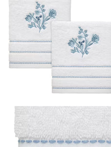 White and blue hand towel (from Erika)