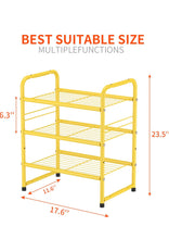 Load image into Gallery viewer, Sturdy Shoe Rack Shelf for Closet Metal Stackable Narrow Shoe Organizer, Heavy Duty Small Storage Shelves, 3-Tier.