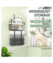 Load image into Gallery viewer, Towel Racks for Bathroom, Metal Towel Holder with Storage Basket,Wall Towel Rack for Rolled Towels, Towel Storage for Small Bathroom,Bathroom Shelves.