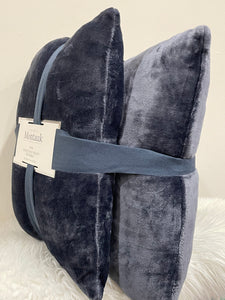 Montauk 2 pack luxury velvet pillow blue 18x18