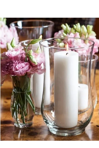 2 Sets Of Clear Glass Vase.