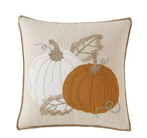 Herringbone Pumpkin Decorative Pillow, 20" x 20".