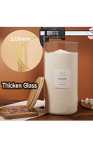 Load image into Gallery viewer, 1.2 Gallon Large Glass Grain Storage Container With Airtight Bamboo Lid - Kitchen Glass Storage Jars With 42 Pantry Labels - Thicken Big Clear Rice and Flour Containers For Your Pantry