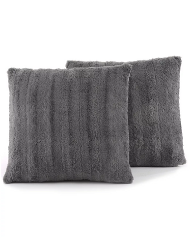 Reversible Faux Fur 2-Pack Decorative Pillow, 18