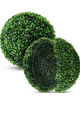 Load image into Gallery viewer, 2 Pcs Artificial Plant Topiary Ball 2 Layers Garden Spheres Boxwood Balls