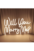 Load image into Gallery viewer, Will You Marry Me Neon Signs for Wall Decor Warm White LED Light Sign for Room Decor Light Up Sign for Birthday Party Wedding Decoration USB Powered