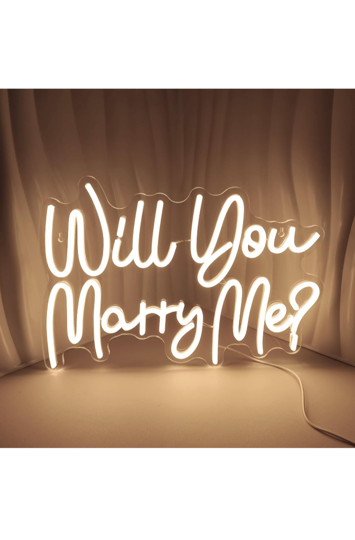 Will You Marry Me Neon Signs for Wall Decor Warm White LED Light Sign for Room Decor Light Up Sign for Birthday Party Wedding Decoration USB Powered