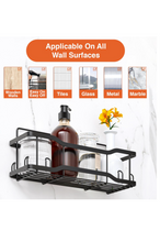 Load image into Gallery viewer, Shower Caddy Bathroom Shelves, The Athena Silken Black 4 Set, 40LB Capacity, Adhesive Tape - No Drill-Rustproof -Gorgeous Powder Coated 304 Stainless Steel Shower Organizer for kitchen and Home Decor