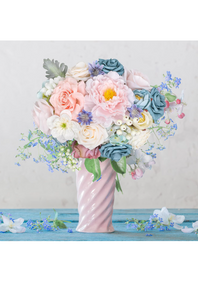 AmyHomie Blue Pink Artificial Flowers Combo Silk Mix Peony Rose Hydrangea Daisy Fake Flowers w/Stem for DIY Wedding Bouquets Centerpieces Arrangements Table Decor Party Bridal Baby Shower Home Decor