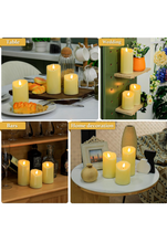 Load image into Gallery viewer, Flickering Flameless Candle Battery Operated Candle LED Pillar Candles with Remote Control and Timer for Romantic Ambiance and Home Decoration Set of 3