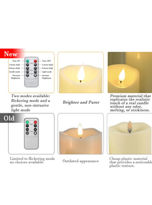 Flickering Flameless Candle Battery Operated Candle LED Pillar Candles with Remote Control and Timer for Romantic Ambiance and Home Decoration Set of 3