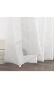 LANTIME Sheer Curtains 84 inches Long, White Semi Pinch Pleated Window Sheer Curtains  Set of 2