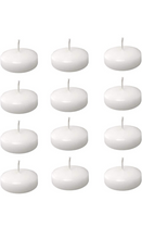Load image into Gallery viewer, Floating Candles, 3 inch White Dripless Wax Burning Candles.