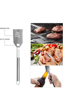 Load image into Gallery viewer, Home-Complete BBQ Accessories – 16PC Grill Set with Spatula, Tongs, Skewers, Case – Barbecue Tools for Father’s Day, Wedding, Anniversary, 16 pc, Silver