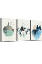 Load image into Gallery viewer, Abstract Mountain in Daytime Canvas Prints Wall Art Paintings Abstract Geometry Wall Artworks Pictures for Living Room Bedroom Decoration, 12x16 inch/piece, 3 Panels