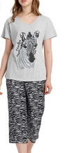 Load image into Gallery viewer, ENJOYNIGHT Women&#39;s Sleepwear Tops with Capri Pants Pajama Sets