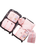 Load image into Gallery viewer, 7 Set Travel Storage Bags, Multi-functional packing cubes for suitcase  (pink stripe)