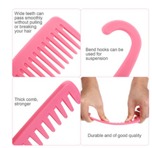 Load image into Gallery viewer, 3 Pieces Wide Teeth Combs Shower Comb, Detangler Comb with Hook,