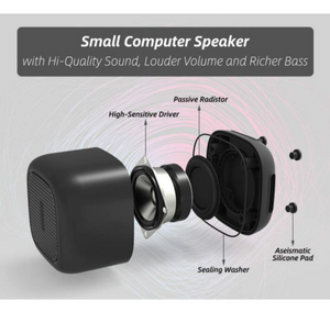 USB Computer Speaker, PC Speakers for Desktop Computer, Small Laptop Speaker with Hi-Quality sound