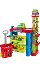 Load image into Gallery viewer, Medca creative time kids supermarket super fun playset with shopping cart. (New)