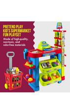 Load image into Gallery viewer, Medca creative time kids supermarket super fun playset with shopping cart. (New)