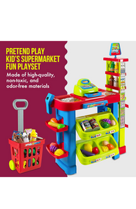Medca creative time kids supermarket super fun playset with shopping cart. (New)