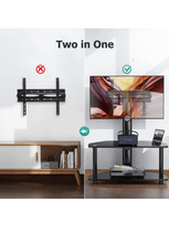Load image into Gallery viewer, TV Floor Stand with Storage for 32-55 inch TVs, Swivel Corner TV Stand with Mount for Media, Glass Entertainment Center.