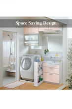 Load image into Gallery viewer, Home-Man Laundry Room Organizer, Mobile Shelving Unit Organizer with 3 Large Storage Baskets, Gap Storage Slim.