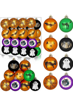 Load image into Gallery viewer, 48 Pcs Halloween Ball Ornaments Halloween Tree Ornaments Hanging Pumpkin Decorations Halloween