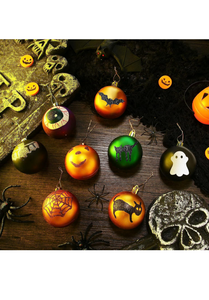 48 Pcs Halloween Ball Ornaments Halloween Tree Ornaments Hanging Pumpkin Decorations Halloween