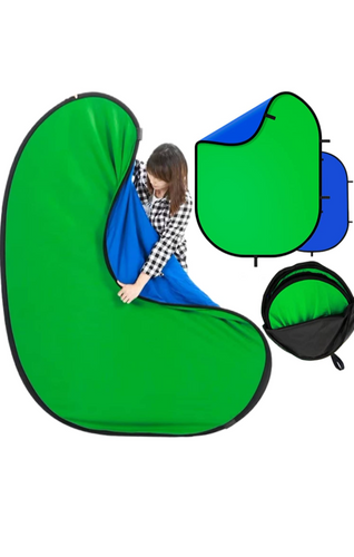 Blue Screen Green Screen Backdrop Double Sided Collapsible Green Screen.