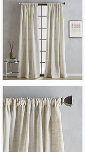 DKNY Classic Linen Beige Blackout Lined Window Curtains for Living Room Rod Pocket Panel Pair, 50 x 96 inch, Natural