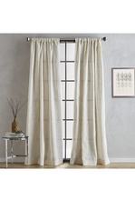 Load image into Gallery viewer, DKNY Classic Linen Beige Blackout Lined Window Curtains for Living Room Rod Pocket Panel Pair, 50 x 96 inch, Natural