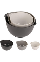 Load image into Gallery viewer, BoxedHome Classic Mixing Bowls with Pour Spout Set, BPA Free and Dishwasher Safe (Grey, Set of 3)