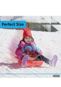 Teyssor 35'' Snow Sled Plastic Toboggan with Pull Rope for Kids. Purple.