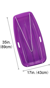 Teyssor 35'' Snow Sled Plastic Toboggan with Pull Rope for Kids. Purple.