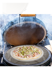 Load image into Gallery viewer, Flexible Cooking Rack and Pizza Stone Set for Kamado Joe KJ-FCR Classic, Large Big Green Egg, Pit Boss and Other Kamado Grills, 18 Inch Multi-level Stand with Half Moon Ceramic Grills Kit.
