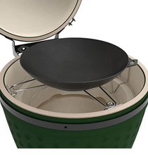 Load image into Gallery viewer, Flexible Cooking Rack and Pizza Stone Set for Kamado Joe KJ-FCR Classic, Large Big Green Egg, Pit Boss and Other Kamado Grills, 18 Inch Multi-level Stand with Half Moon Ceramic Grills Kit.