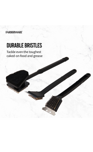Farberware Barbecue Grill Brushes, Set of 3, Black