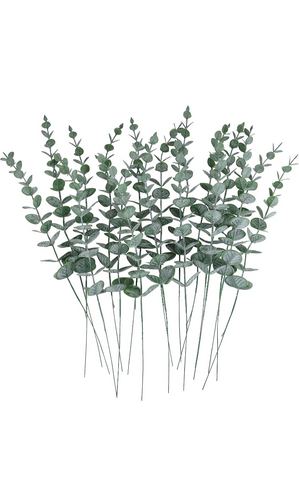 CEWOR 10pcs Artificial Eucalyptus Stems Fake Eucalyptus Leaves Stems Real Touch Leaf Branches for Flower Bouquet Wedding Halloween Centerpiece Autumn Home Office Decor