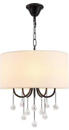 Black Chandelier Light Fixture 5-Light Modern Drum Chandelier Light Adjustable